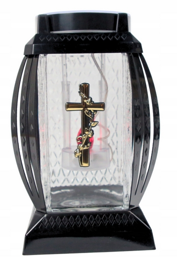 Elegantná solárna lampa s motívom ruží, zlatá, výška 25 cm